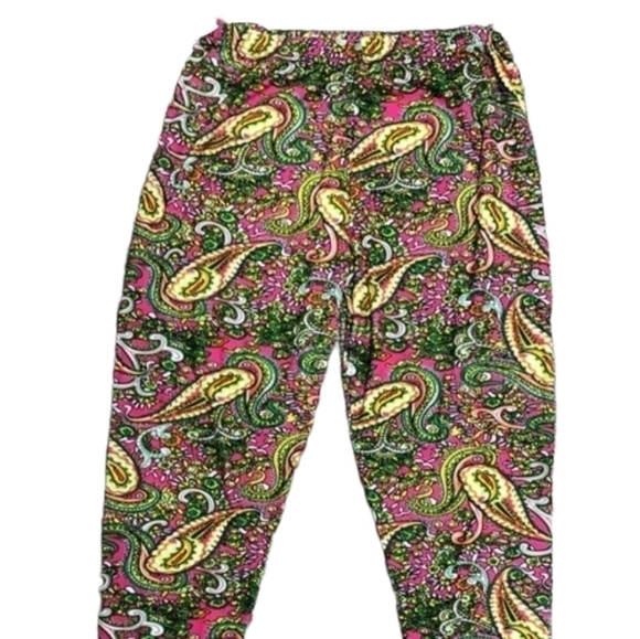 Winwin super soft leggings size L-XXL  Pink and green paisley print leggings - Picture 6 of 6